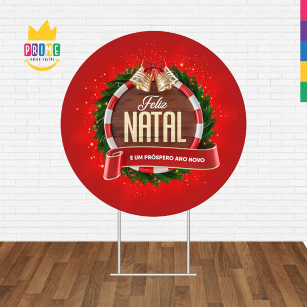 Painel Redondo 3D Natal Tecido Sublimado 1,50m x 1,50m - Image 2