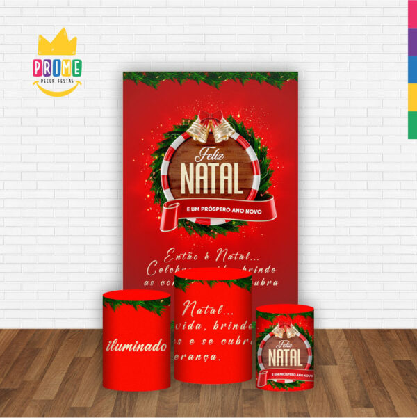 Kit Casado Natal Trio Capa Cilindro Retangular Tecido - Image 2