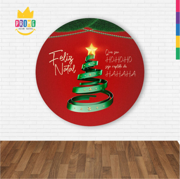 Painel Redondo 3D Natal Abre Fácil Tecido 1,50m X 1,50m - Image 2