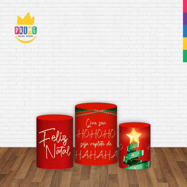 Trio Capa Cilindro Natal 3D Em Tecido Com Elástico - Image 2