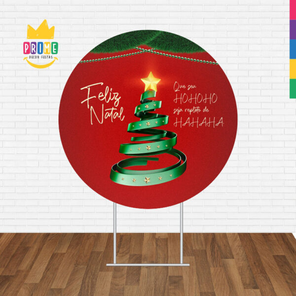 Painel Redondo 3D Natal Tecido Sublimado 1,50m x 1,50m - Image 2