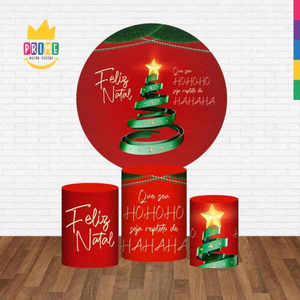 Trio Capa Cilindro + Painel Redondo 3D Natal 1,50m Veste Fácil - Image 2