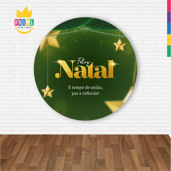 Painel Redondo 3D Natal Abre Fácil Tecido 1,50m X 1,50m - Image 2