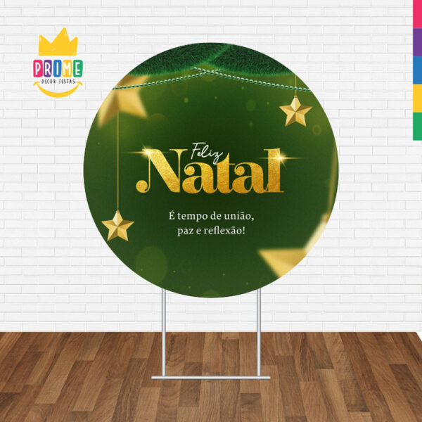 Painel Redondo 3D Natal Tecido Sublimado 1,50m x 1,50m - Image 2