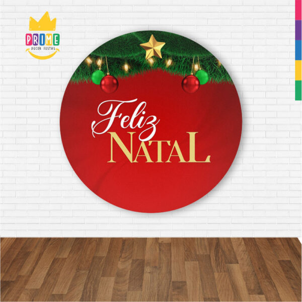 Painel Redondo 3D Natal Abre Fácil Tecido 1,50m X 1,50m - Image 2