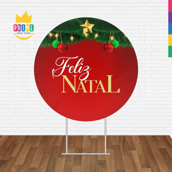 Painel Redondo 3D Natal Tecido Sublimado 1,50m x 1,50m - Image 2