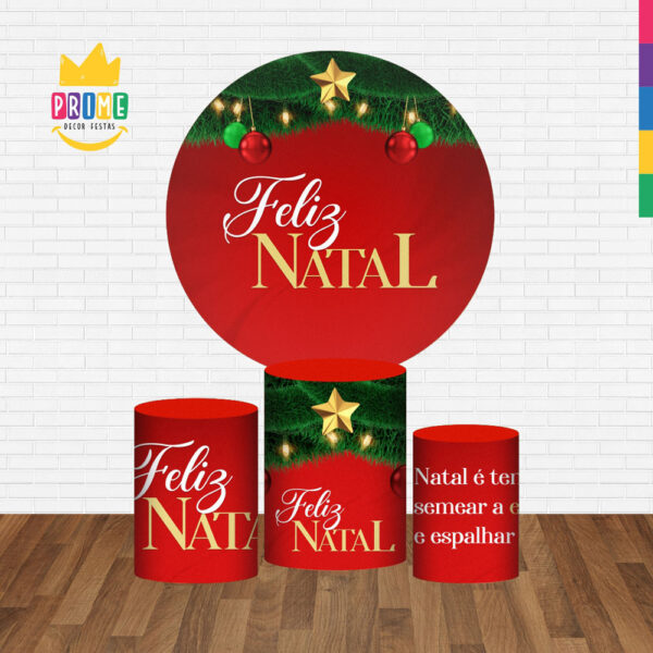 Trio Capa Cilindro + Painel Redondo 3D Natal 1,50m Veste Fácil - Image 2