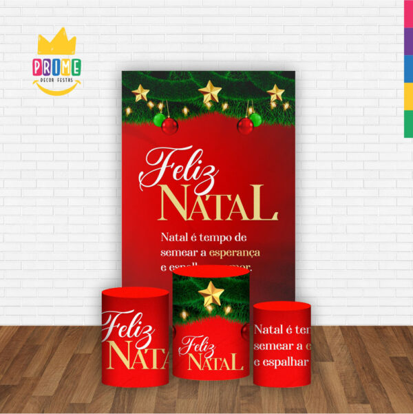Kit Casado Natal Trio Capa Cilindro Retangular Tecido - Image 2