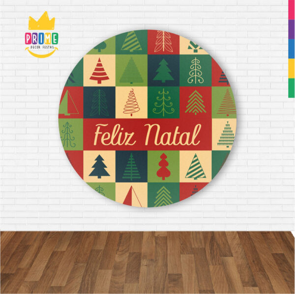 Painel Redondo 3D Natal Abre Fácil Tecido 1,50m X 1,50m - Image 2