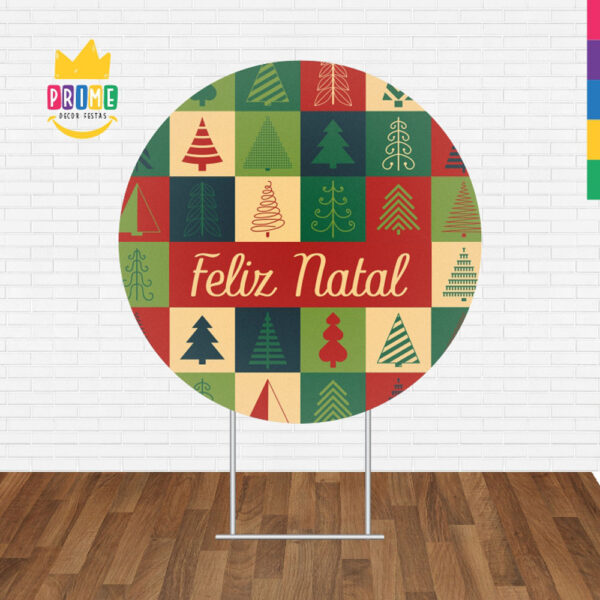 Painel Redondo 3D Natal Tecido Sublimado 1,50m x 1,50m - Image 2