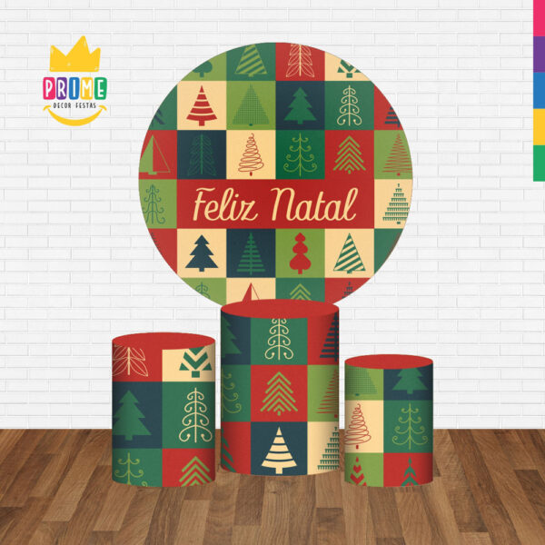 Trio Capa Cilindro + Painel Redondo 3D Natal 1,50m Veste Fácil - Image 2