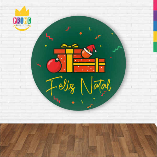 Painel Redondo 3D Natal Abre Fácil Tecido 1,50m X 1,50m - Image 2
