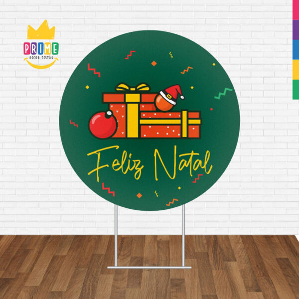 Painel Redondo 3D Natal Tecido Sublimado 1,50m x 1,50m - Image 2