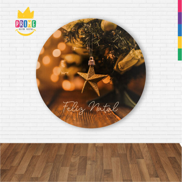 Painel Redondo 3D Natal Abre Fácil Tecido 1,50m X 1,50m - Image 2