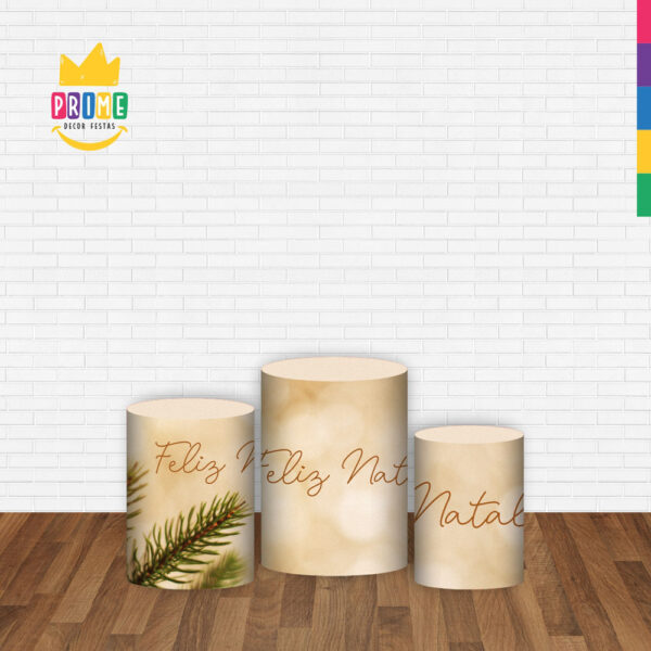 Trio Capa Cilindro Natal 3D Em Tecido Com Elástico - Image 2