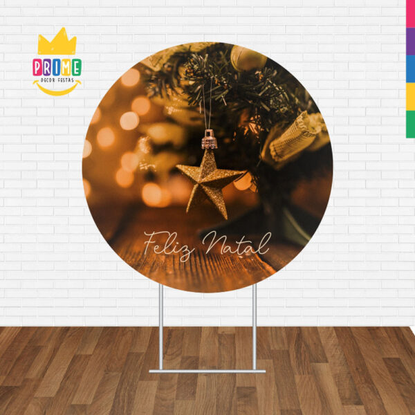 Painel Redondo 3D Natal Tecido Sublimado 1,50m x 1,50m - Image 2