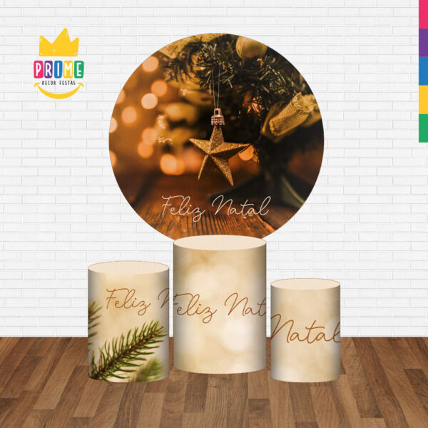 Trio Capa Cilindro + Painel Redondo 3D Natal 1,50m Veste Fácil - Image 2