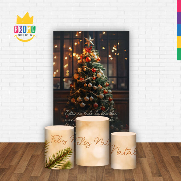 Kit Casado Natal Trio Capa Cilindro Retangular Tecido - Image 2