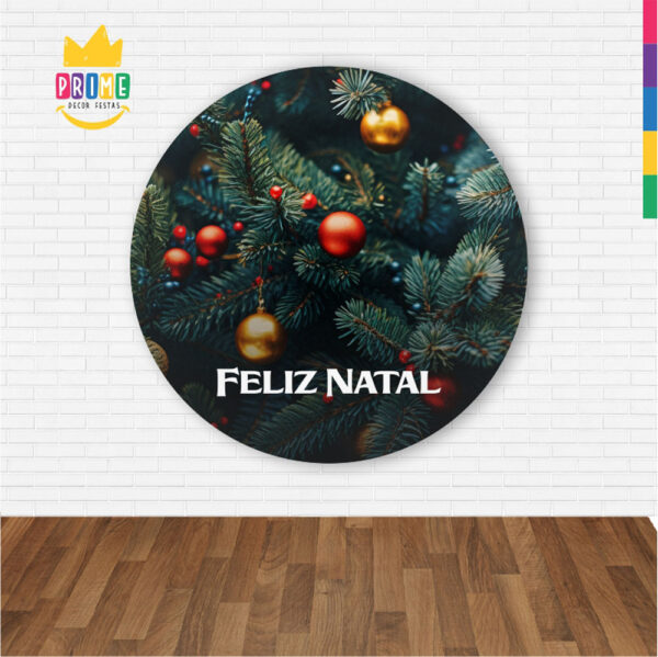 Painel Redondo 3D Natal Abre Fácil Tecido 1,50m X 1,50m - Image 2