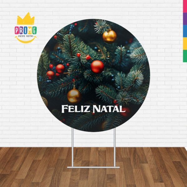 Painel Redondo 3D Natal Tecido Sublimado 1,50m x 1,50m - Image 2
