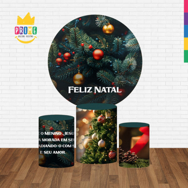 Trio Capa Cilindro + Painel Redondo 3D Natal 1,50m Veste Fácil - Image 2