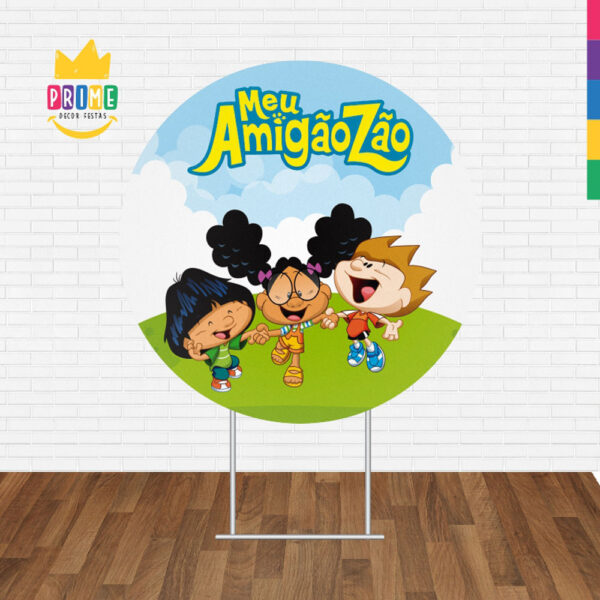 Painel Redondo 3D Meu Amigãozão Tecido Sublimado 1,50m x 1,50m - Image 2