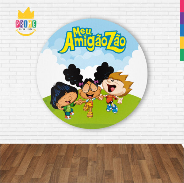 Painel Redondo 3D Meu Amigãozão Abre Fácil Tecido 1,50m X 1,50m - Image 2