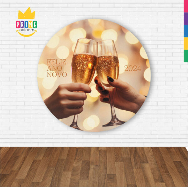 Painel Redondo 3D Natal Abre Fácil Tecido 1,50m X 1,50m - Image 2