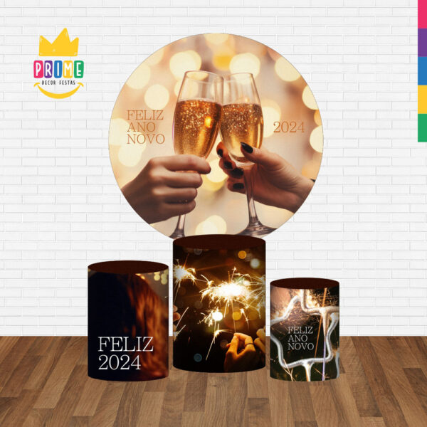 Trio Capa Cilindro + Painel Redondo 3D Natal 1,50m Veste Fácil - Image 2