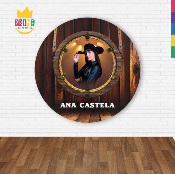 Painel Redondo 3D Ana Castela Abre Fácil Tecido 1,50m X 1,50m - Image 2