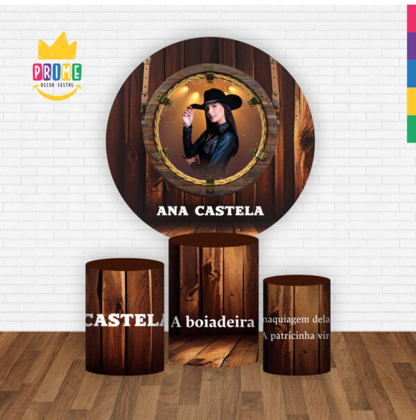 Trio Capa Cilindro + Painel Redondo 3D Ana Castela 1,50m Veste Fácil - Image 2