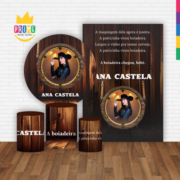 Kit Casado Ana Castela Painel Redondo Trio Capas Cilindro Retangular Vertical Em Tecido - Image 2