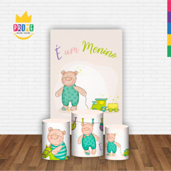 Kit Casado É Menino Trio Capa Cilindro Retangular Tecido - Image 2
