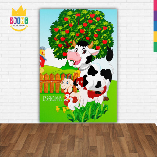 Painel de Festa Retangular 3D Fazendinha casadinho 1,50m x 2,20 - Image 2