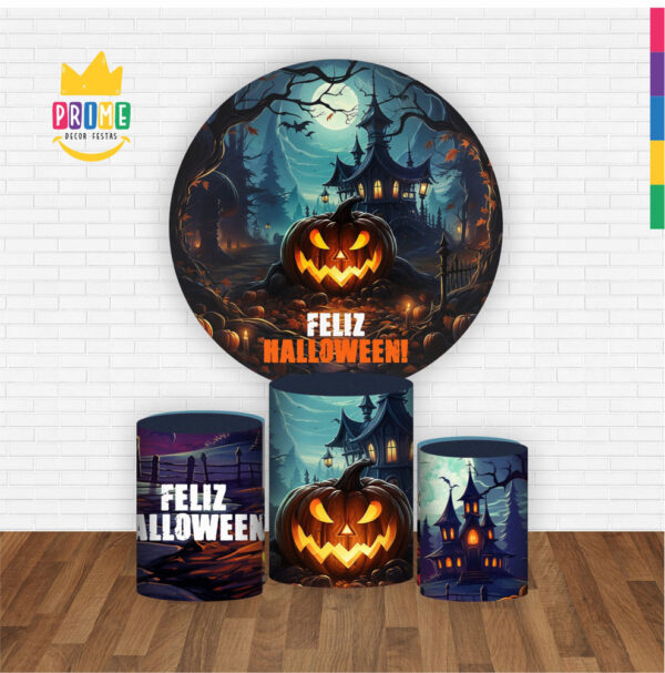Trio Capa Cilindro + Painel Redondo 3D Halloween 1,50m Veste Fácil - Image 2