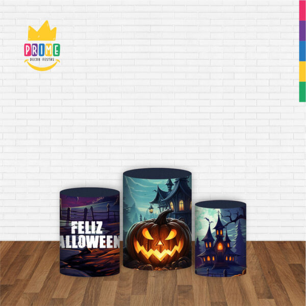 Trio Capa Cilindro Halloween 3D Em Tecido Com Elástico - Image 2
