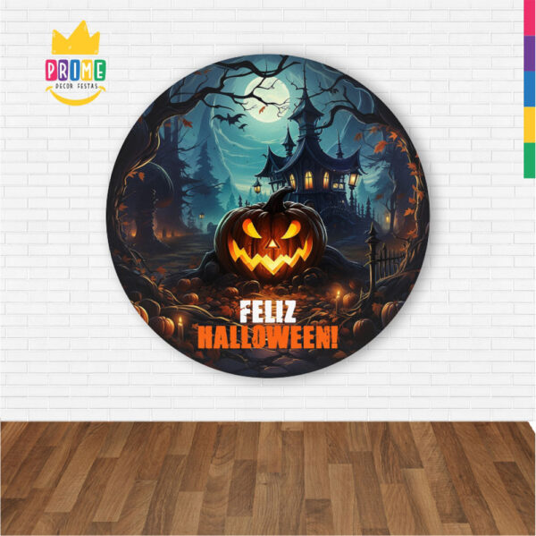 Painel Redondo 3D Halloween Abre Fácil Tecido 1,50m X 1,50m - Image 2