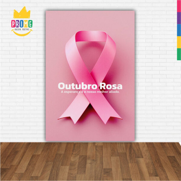 Painel de Festa Retangular 3D Outubro Rosa casadinho 1,50m x 2,20 - Image 2