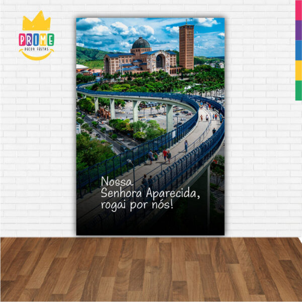 Painel de Festa Retangular 3D Nossa Senhora Aparecida casadinho 1,50m x 2,20 - Image 2