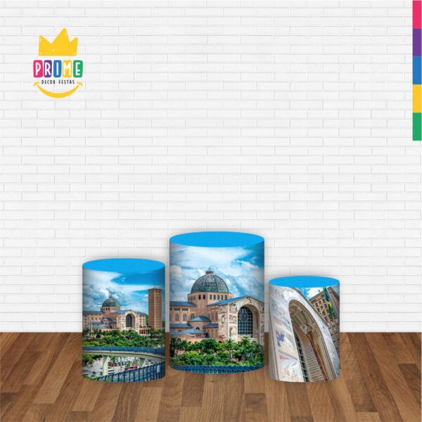 Trio Capa Cilindro Nossa Senhora Aparecida 3D Em Tecido Com Elástico - Image 2