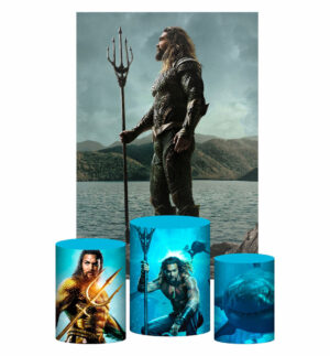 Kit Casado Aquaman Trio Capa Cilindro Retangular Tecido