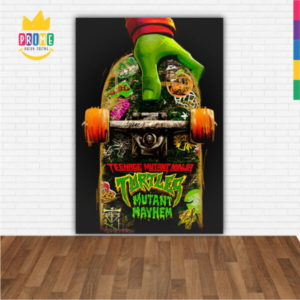 Painel de Festa Retangular 3D Tartarugas Ninjas casadinho 1,50m x 2,20 - Image 2