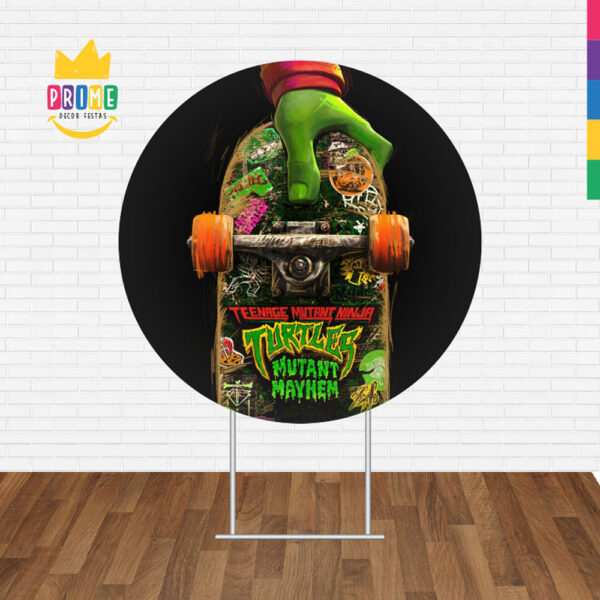 Painel Redondo 3D Tartarugas Ninjas Tecido Sublimado 1,50m x 1,50m - Image 2