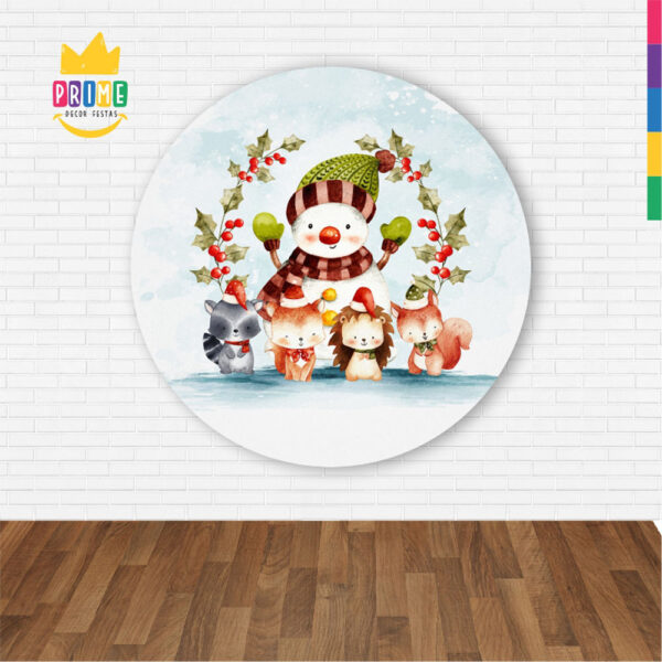 Painel Redondo 3D Natal Abre Fácil Tecido 1,50m X 1,50m - Image 2
