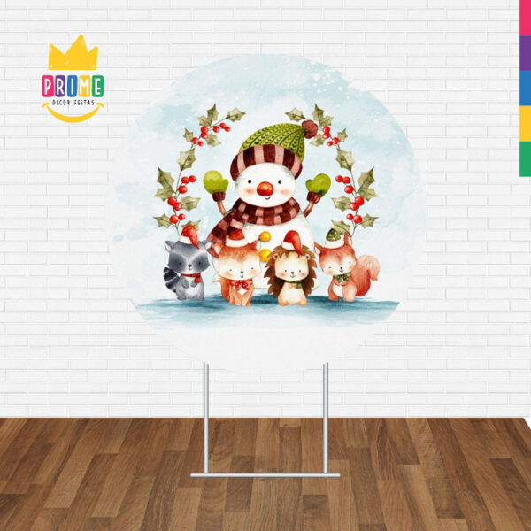 Painel Redondo 3D Natal  Tecido Sublimado 1,50m x 1,50m - Image 2