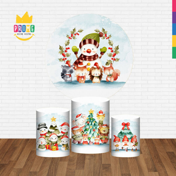 Trio Capa Cilindro + Painel Redondo 3D Natal  1,50m Veste Fácil - Image 2