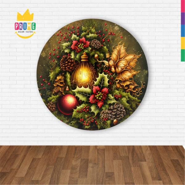 Painel Redondo 3D Natal Abre Fácil Tecido 1,50m X 1,50m - Image 2