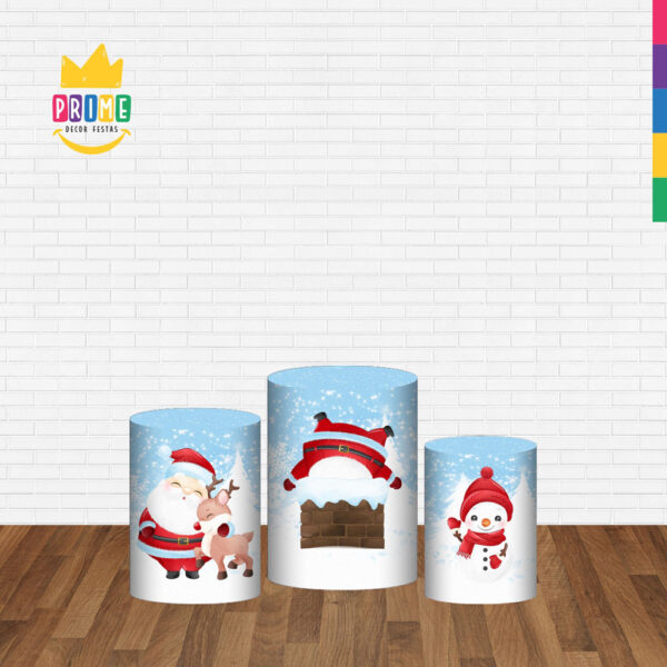 Trio Capa Cilindro Natal 3D Em Tecido Com Elástico - Image 2