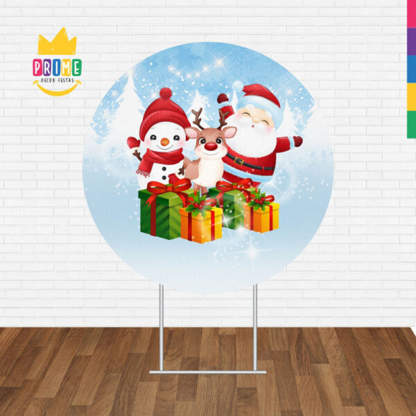 Painel Redondo 3D Natal Tecido Sublimado 1,50m x 1,50m - Image 2