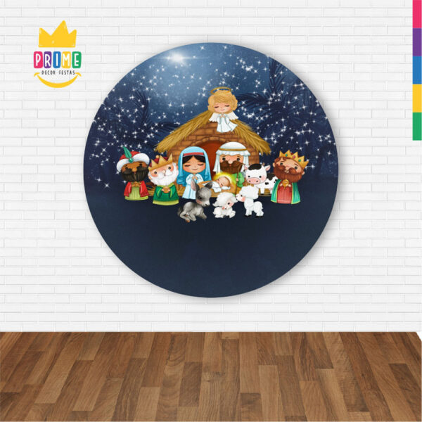 Painel Redondo 3D Natal Abre Fácil Tecido 1,50m X 1,50m - Image 2